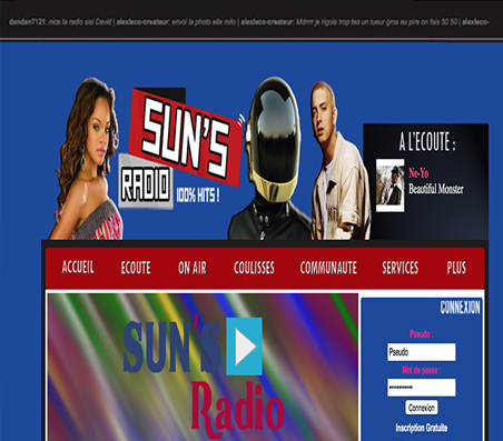 Sun's radio un site web avec une interface de gestion
